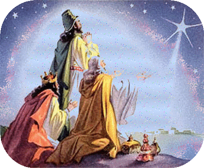 Brokatowa kartka Trzech Króli oddaję pokłon gwiazda